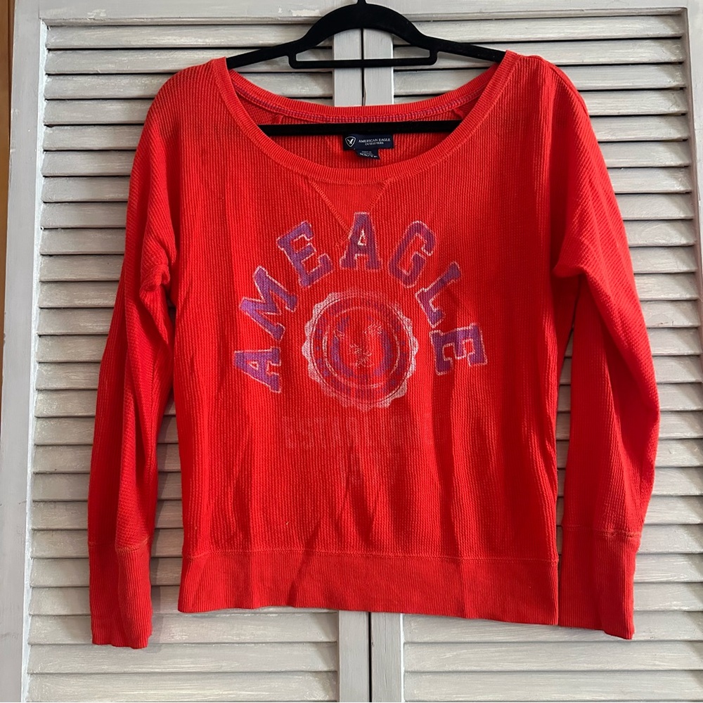 American Eagle Outfitters Vibrant Red Knit Top